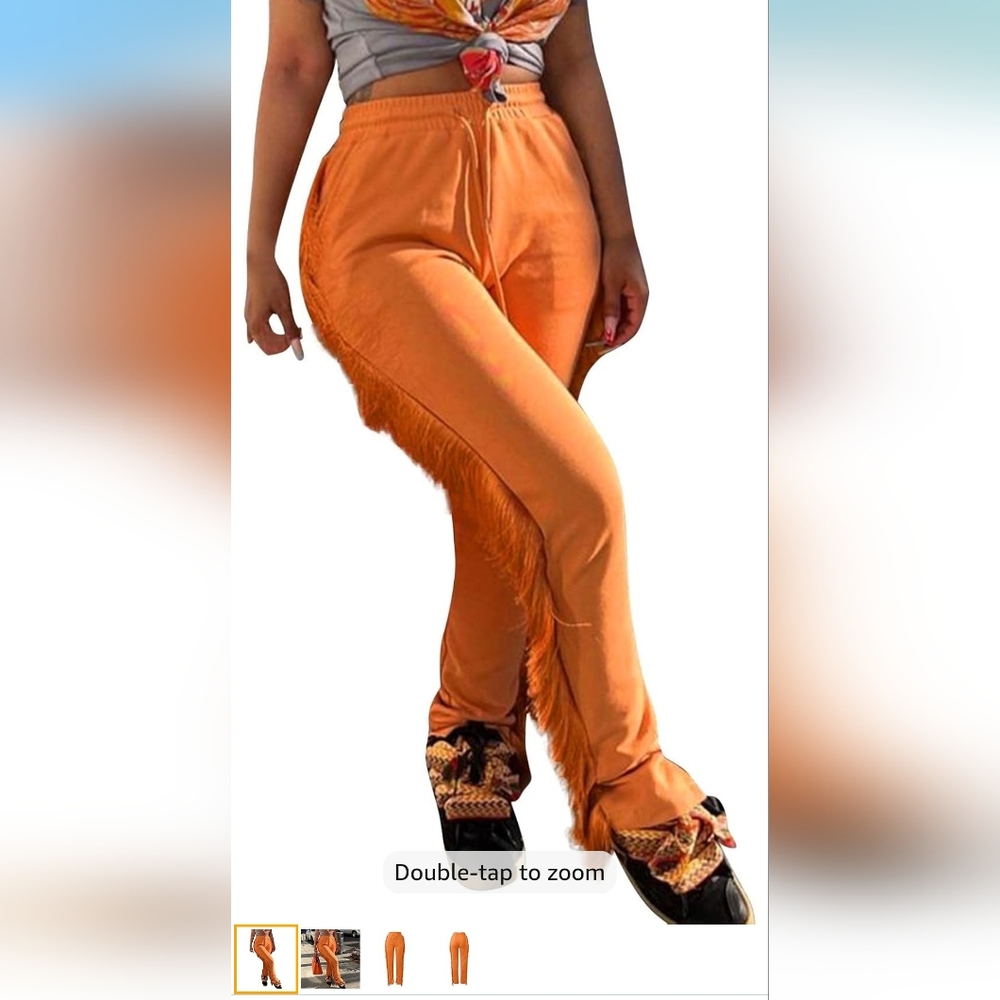 Minaa Monroe Pink Tassel Sweatpants - Picture 3 of 9